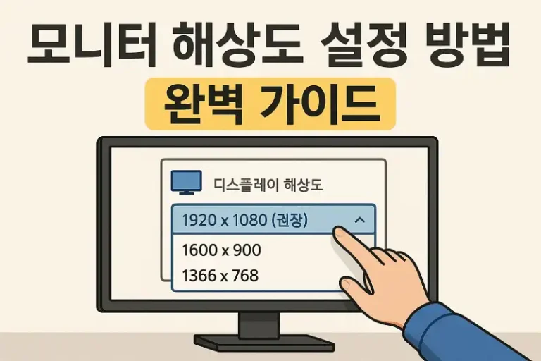 모니터 해상도 설정 방법 완벽 가이드
