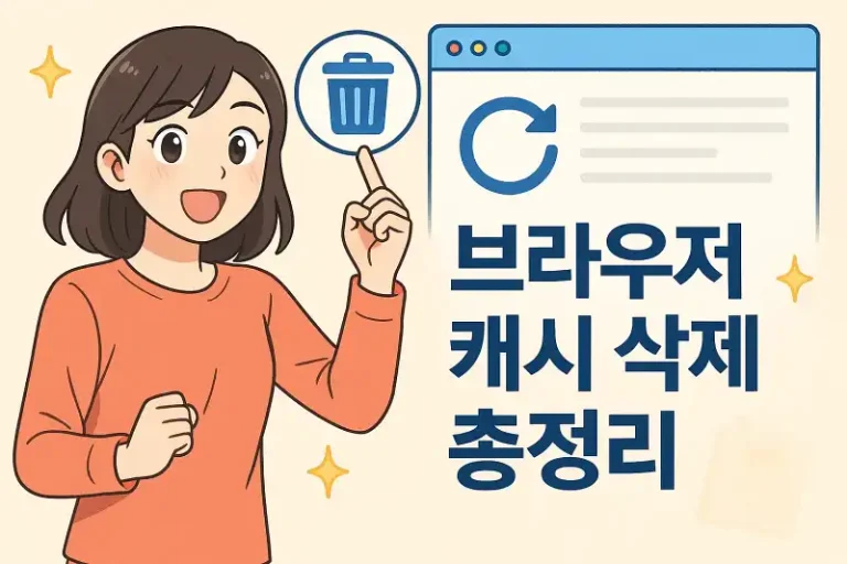 브라우저 캐시 삭제 방법 총정리