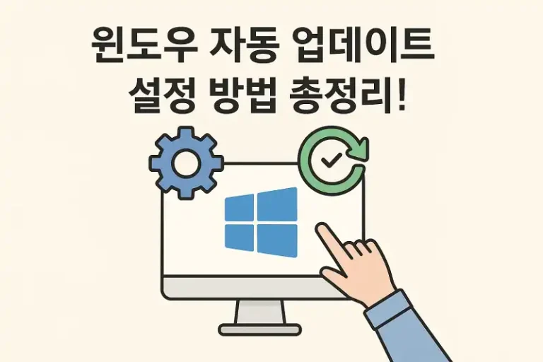 윈도우 자동 업데이트 설정 방법 총정리!