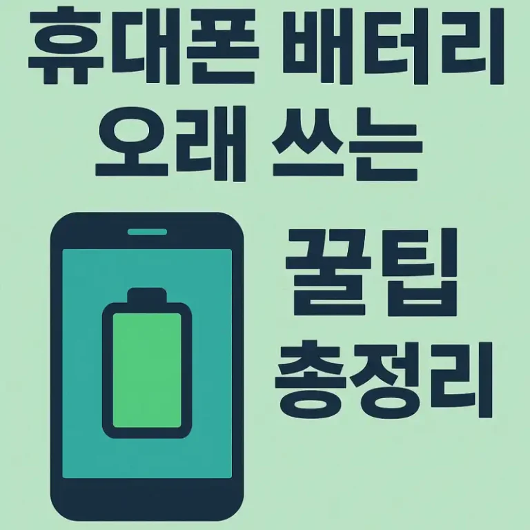휴대폰 배터리 오래 쓰는 꿀팁 총정리