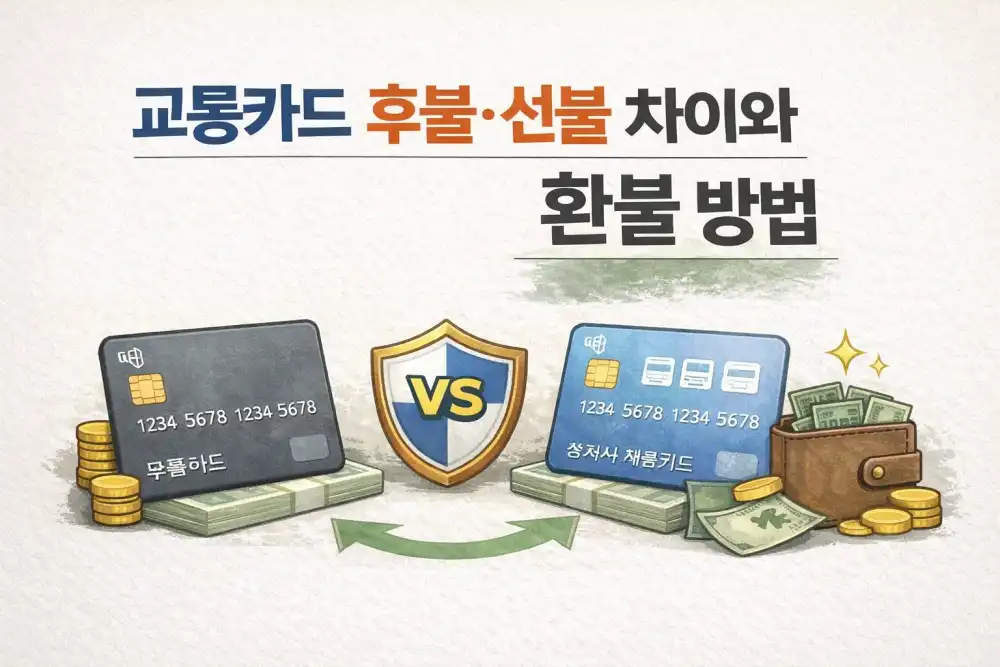 교통카드 후불·선불 차이와 환불 방법