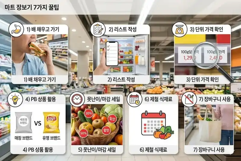 마트에서 돈 아끼는 장보기 꿀팁 7가지