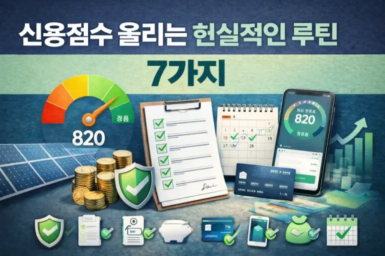신용점수 올리는 현실적인 루틴 7가지