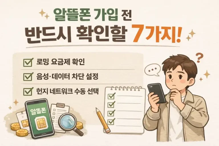 알뜰폰 가입 전 반드시 확인할 7가지