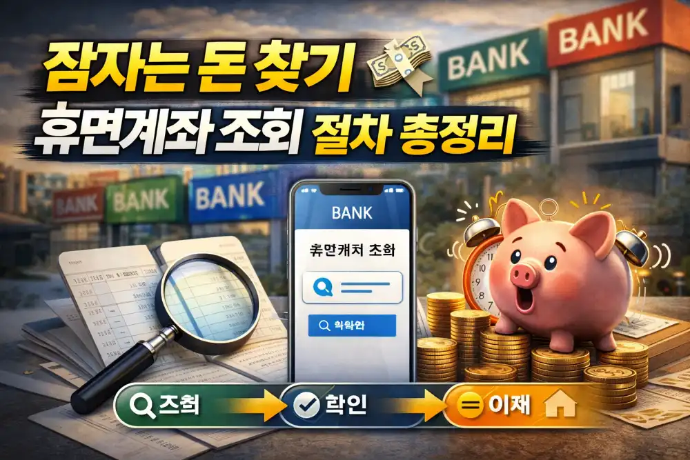 잠자는 돈 찾기 휴면계좌 조회 절차 총정리