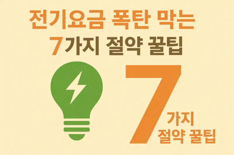 전기요금 폭탄 막는 7가지 절약 꿀팁