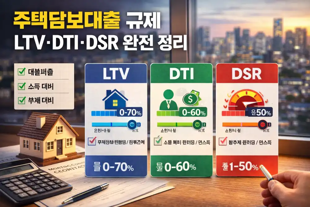 주택담보대출 규제 LTV·DTI·DSR 완전 정리