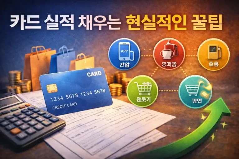 카드 실적 채우는 현실적인 꿀팁