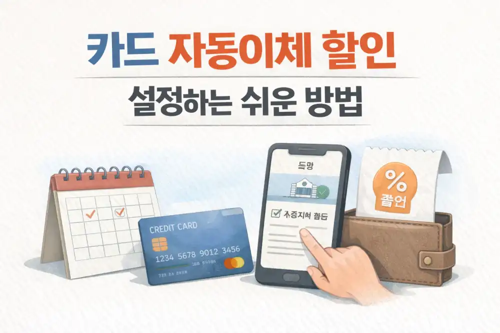 카드 자동이체 할인 설정하는 쉬운 방법