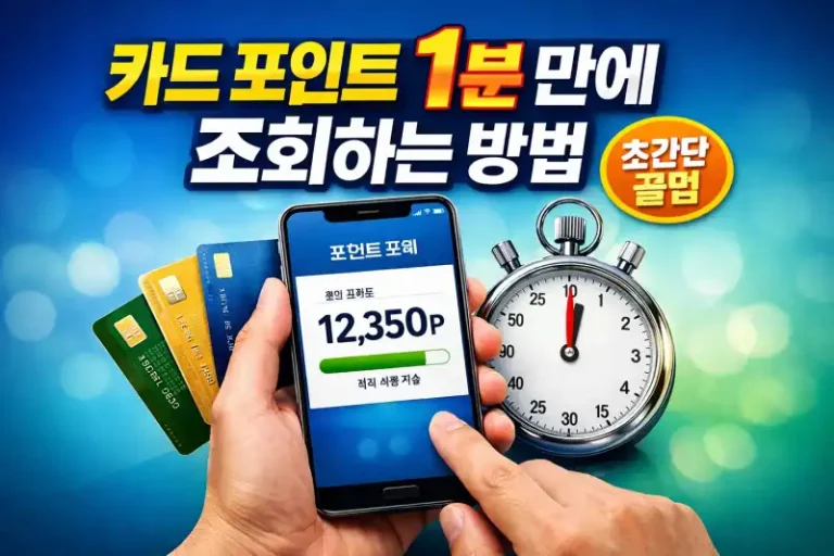카드 포인트 1분 만에 조회하는 방법