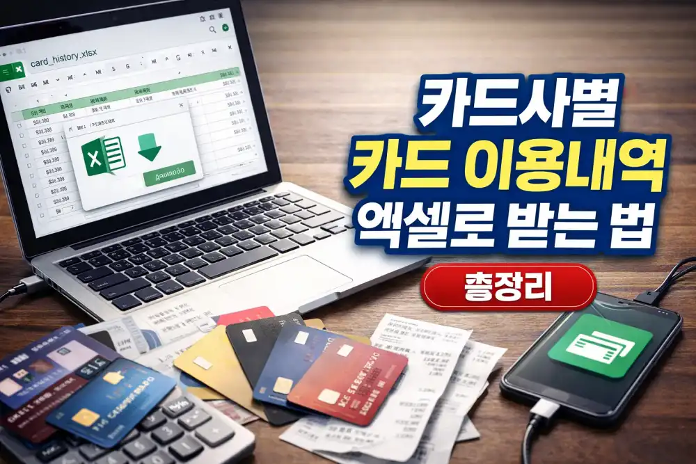 카드사별 카드 이용내역 엑셀로 받는 법 총정리