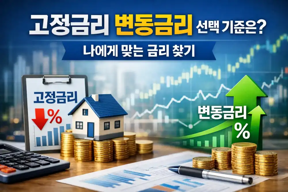 고정금리 변동금리 선택 기준은? 나에게 맞는 금리 찾기