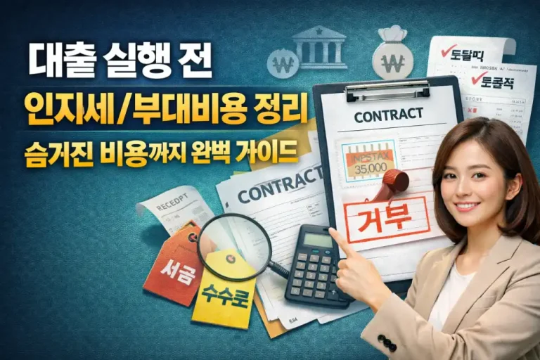 대출 실행 전 인지세/부대비용 정리 숨겨진 비용까지 완벽 가이드