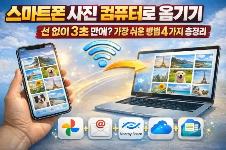 스마트폰 사진 컴퓨터로 옮기기, 선 없이 3초 만에? 가장 쉬운 방법 4가지 총정리
