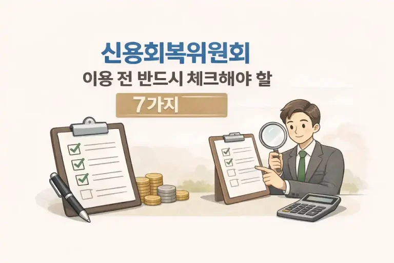 신용회복위원회 신청 전 꼭 알아야 할 7가지