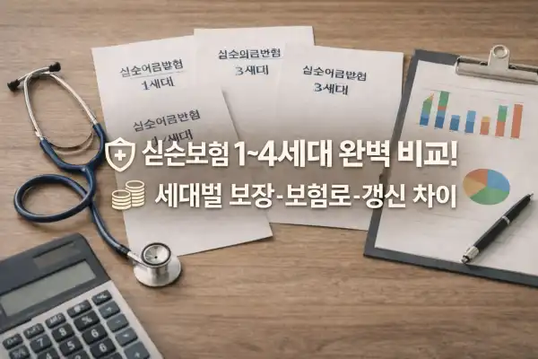 실손보험 1~4세대 완벽 비교! 세대별 보장·보험료·갱신 차이