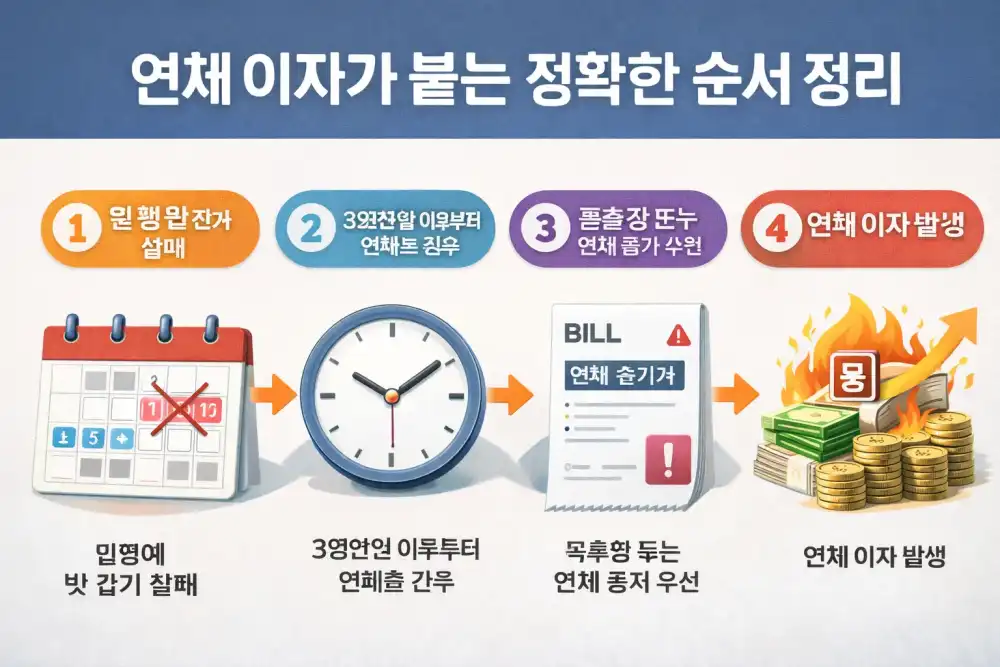 연체 이자가 붙는 정확한 순서 정리