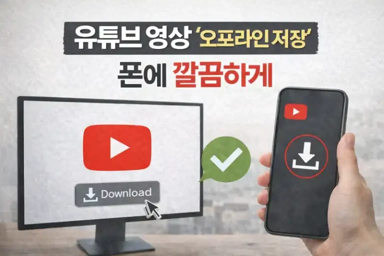 유튜브 영상 다운로드 후 스마트폰 저장까지 한 번에 해결하는 법