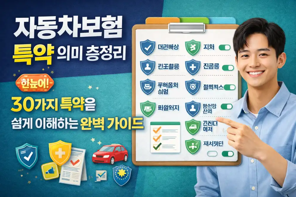 자동차보험 특약 의미 총정리? 30가지 특약을 쉽게 이해하는 완벽 가이드