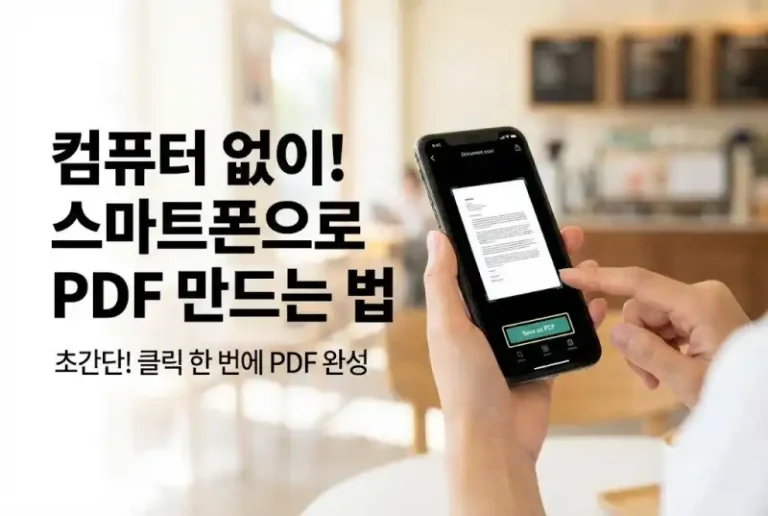 컴퓨터 없이 스마트폰으로 PDF 만드는 법 완벽 가이드