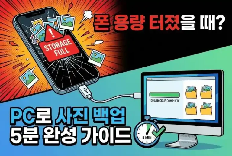 폰 용량 터졌을 때? PC로 사진 백업 5분 완성 가이드