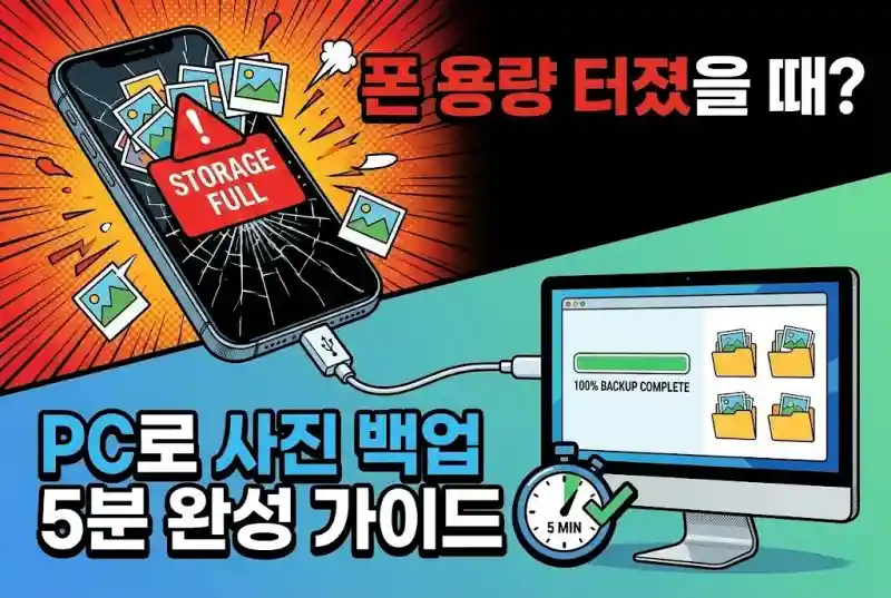 폰 용량 터졌을 때? PC로 사진 백업 5분 완성 가이드