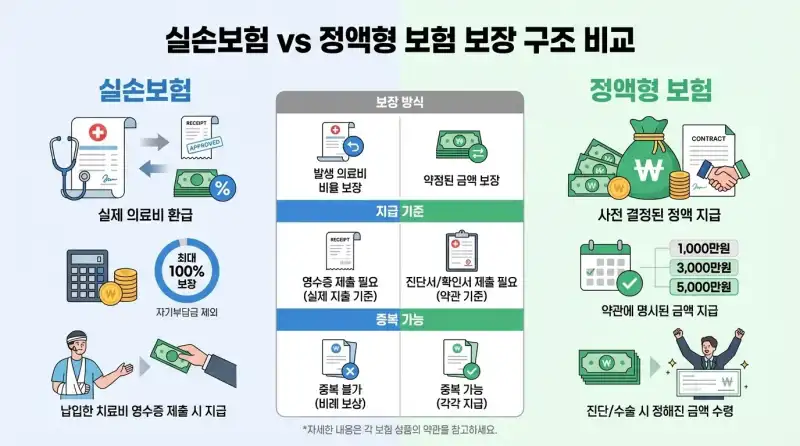 실손보험 없을 때 정액형 보험으로 빈틈 메운 실제 경험과 조합법