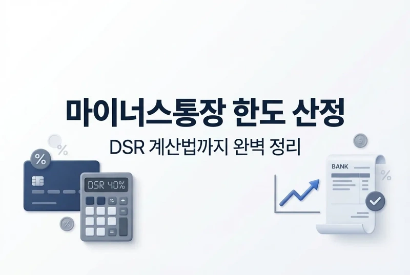 마이너스통장 한도 산정, DSR 계산법까지 완벽 정리