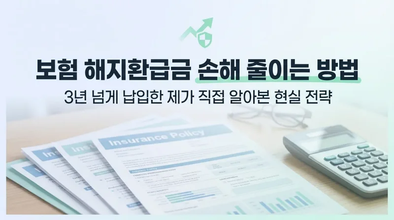 보험 해지환급금 손해 줄이는 방법