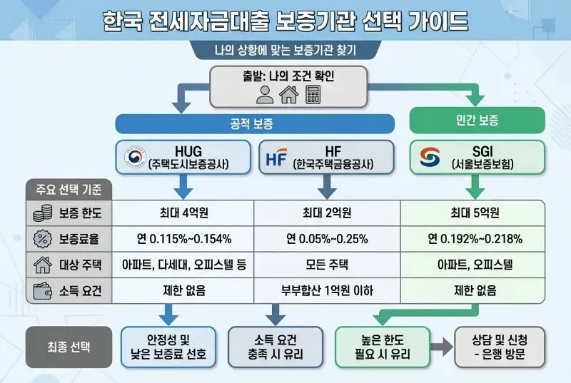 전세대출 보증기관 차이점