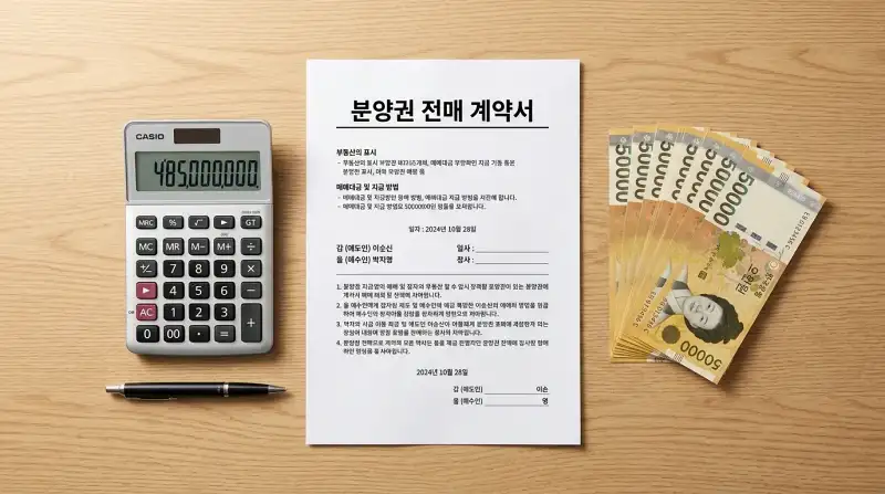 부동산 계약서 실물 사진