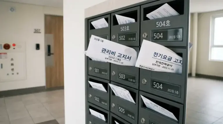 아파트 우편함 관리비 고지서