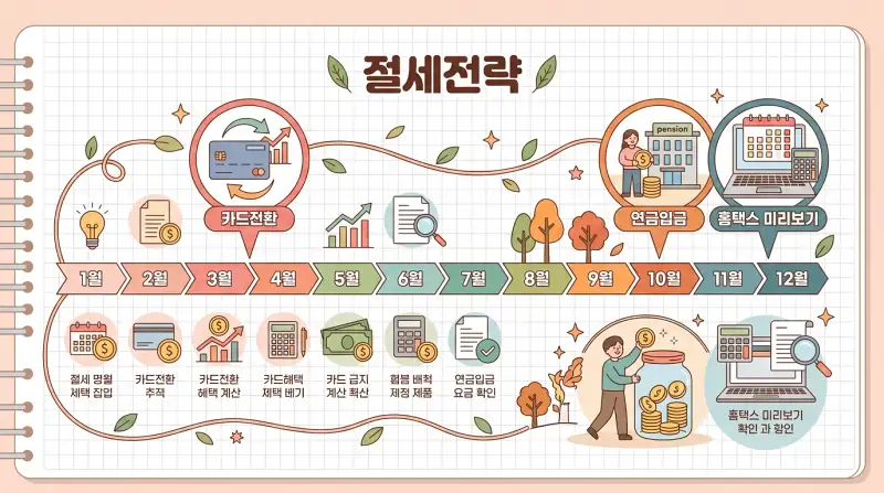 1월~12월 월별 절세전략 타임라인 캘린더