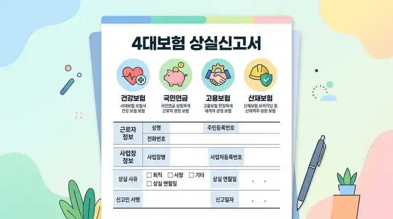 4대보험 상실신고서 일러스트