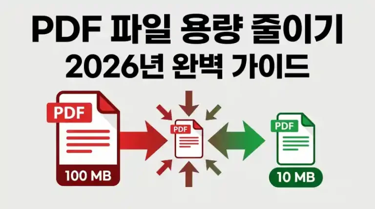 PDF 파일 용량 줄이기 2026 완벽 가이드
