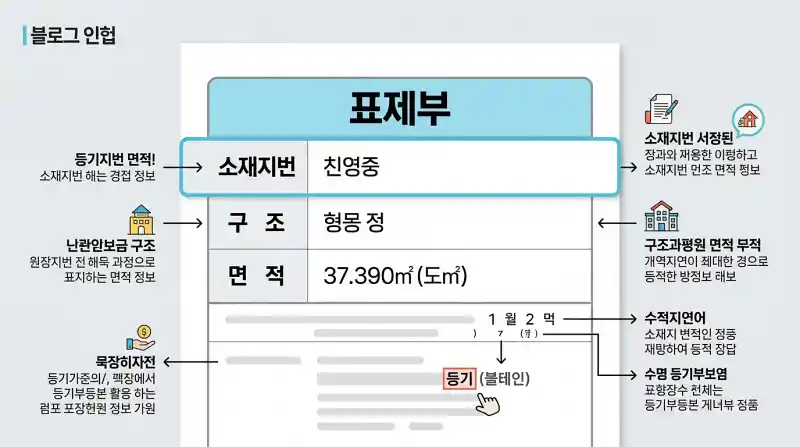 기부등본의 표제부 섹션