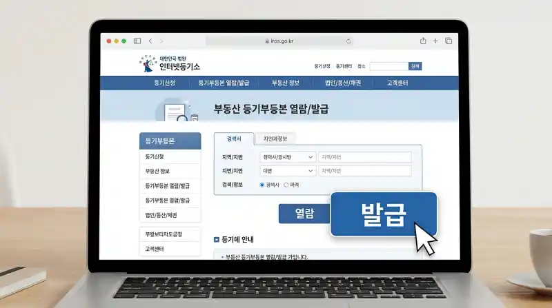 대법원 인터넷등기소(iros.go.kr) 메인 페이지