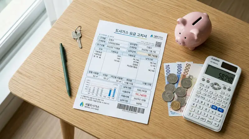 도시가스 고지서 플랫레이