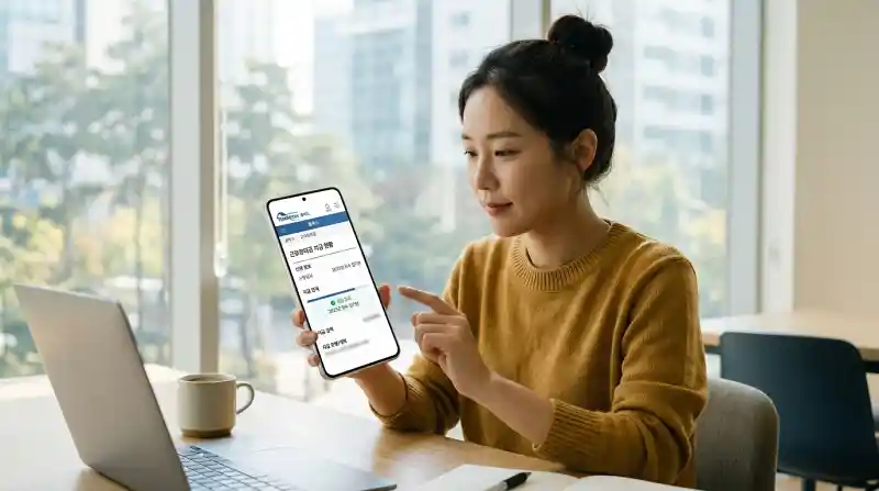 모바일 지급 조회 화면