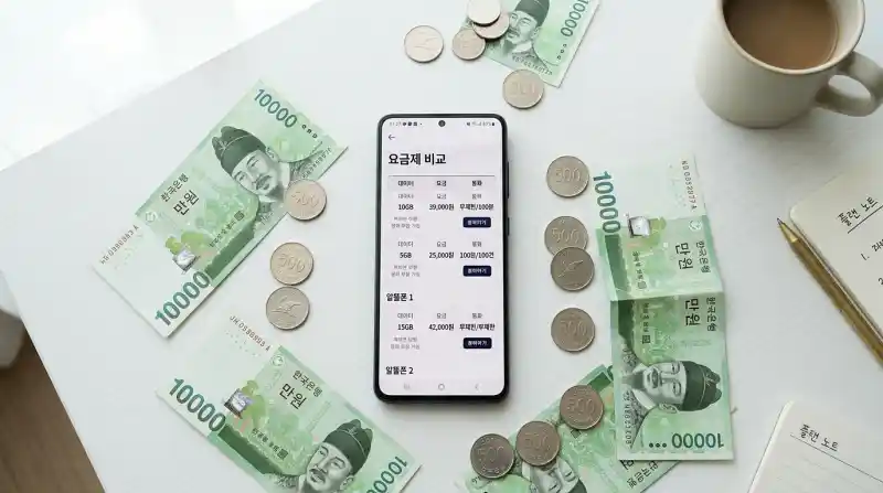 밝은 화이트 책상 위 플랫레이 구도예요.