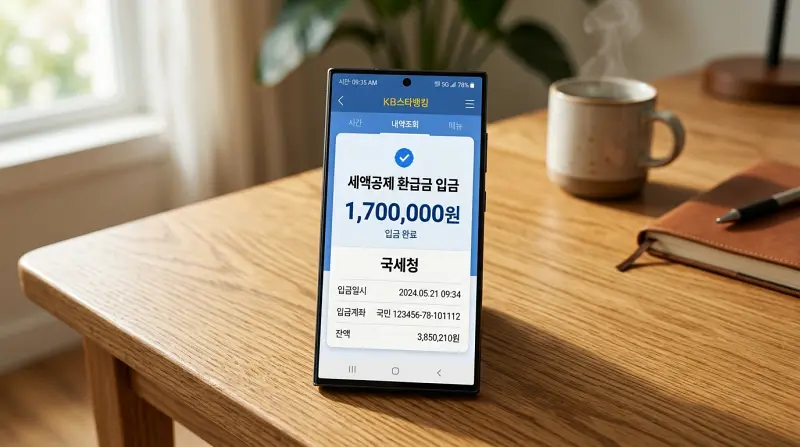 세액공제 환급금 입금 알림