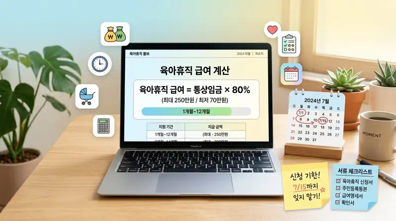 육아휴직 급여 계산 히어로 이미지