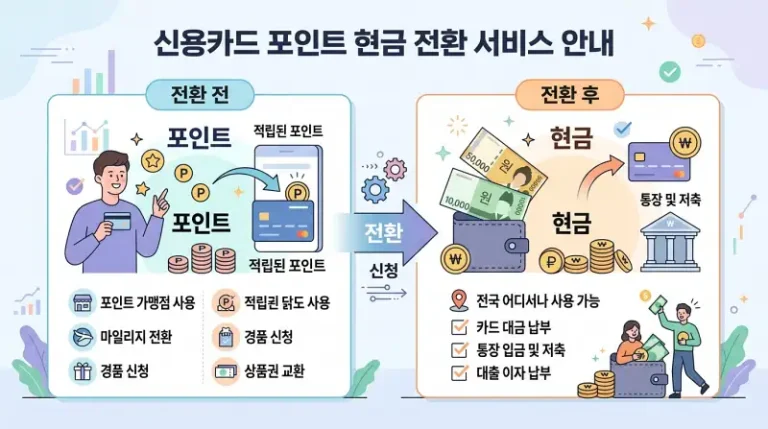포인트→현금 전환 인포그래픽