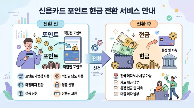 포인트→현금 전환 인포그래픽
