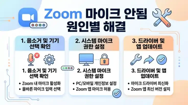Zoom 마이크 안됨 원인별 해결 총정리
