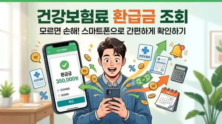 건강보험료 환급금 조회를 휴대폰으로 확인하는 사람