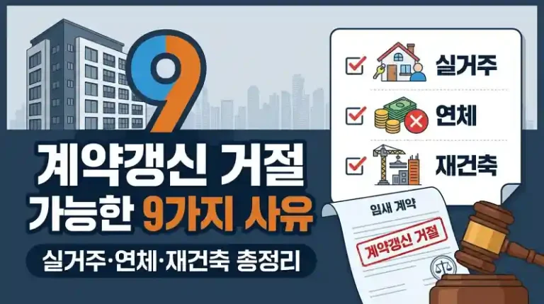 계약갱신 거절 가능한 9가지 사유