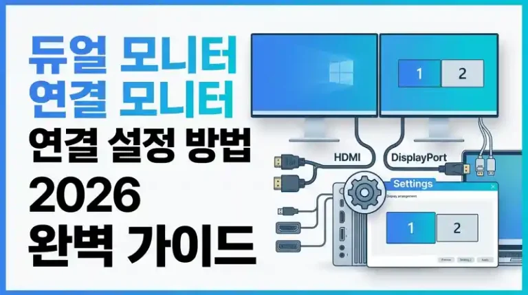 듀얼모니터 연결 설정 방법 2026 완벽 가이드