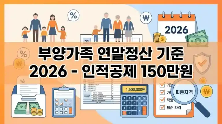 부양가족 연말정산 기준 2026 총정리