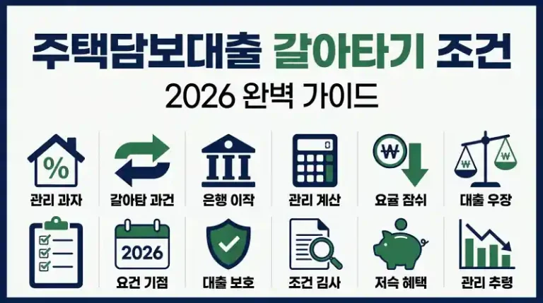 주택담보대출 갈아타기 조건 2026 완벽 가이드